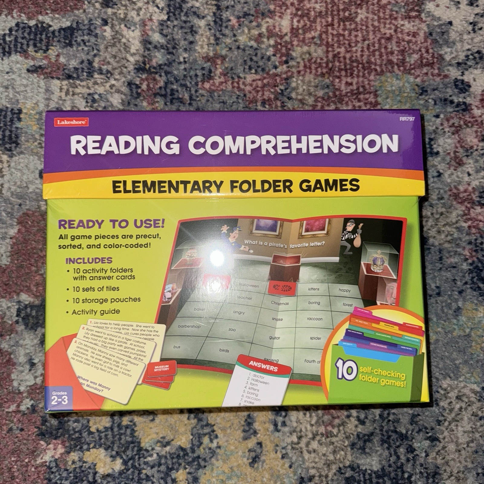 New Sealed Lakeshore Reading Comprehension Elementary Folder Games Grades 2-3