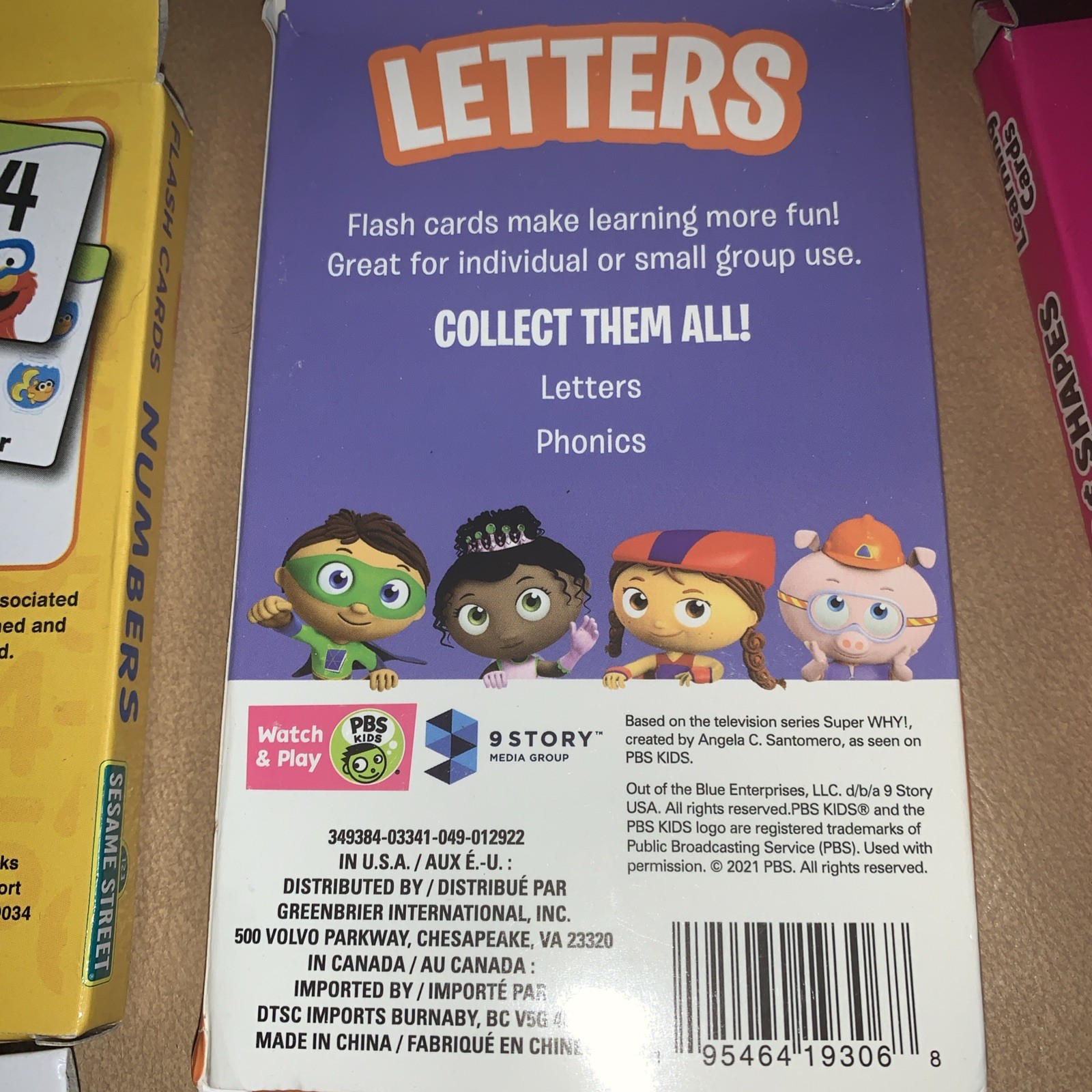 NEW Disney, Playskool, PBS Set of 9 Flash Cards for Kids 36 Cards In Each Pack