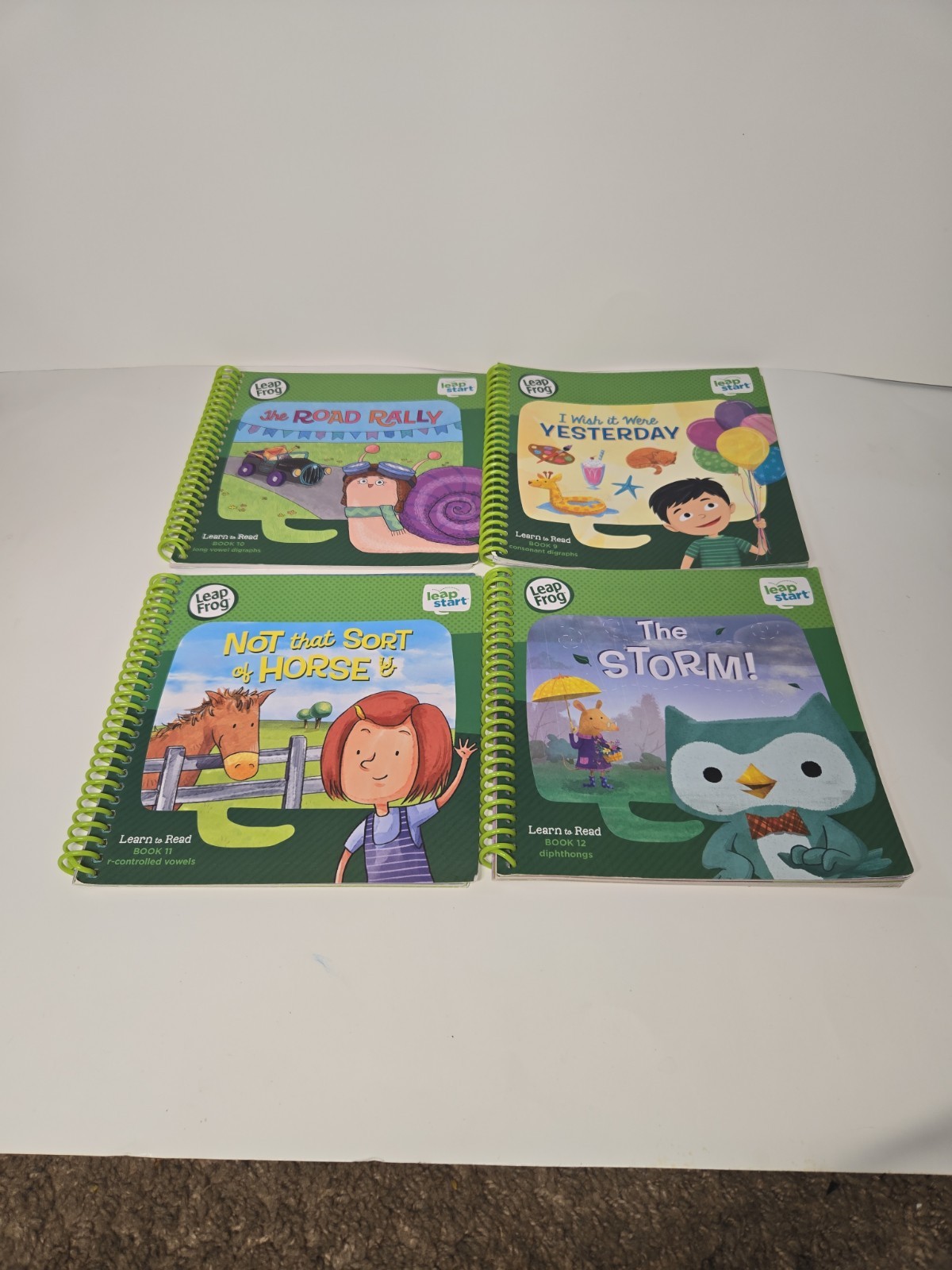 Lot Of Twelve (12) Leap Frog Learn To Read Sprial Books Use