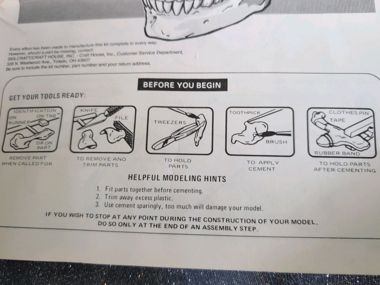 1993 Vintage Skilcraft Life-Size Human Skull Anatomy Kit
