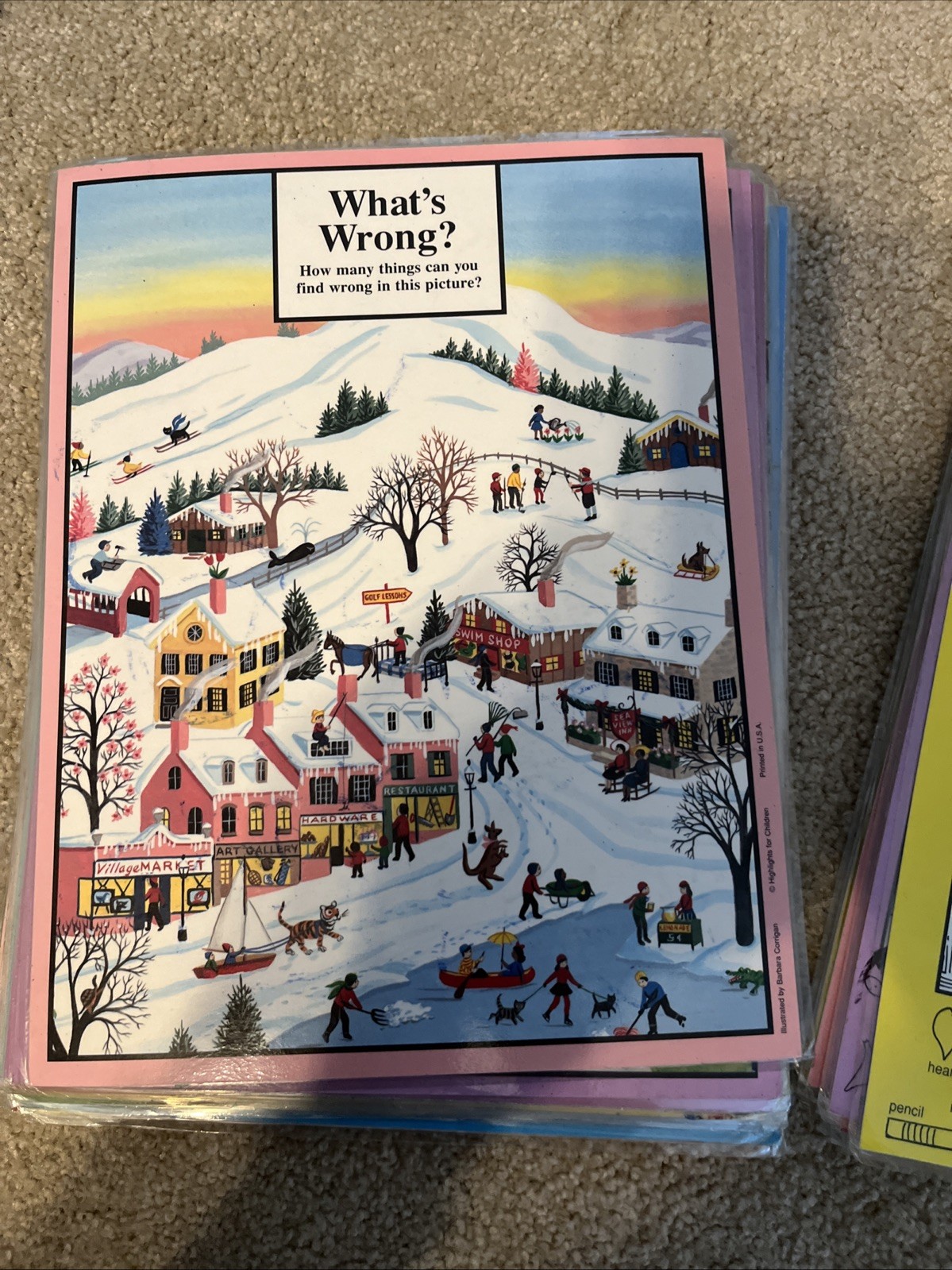 50 Highlights For Children Activity Cards What’s Wrong &Hidden Pictures 8.5”x11”