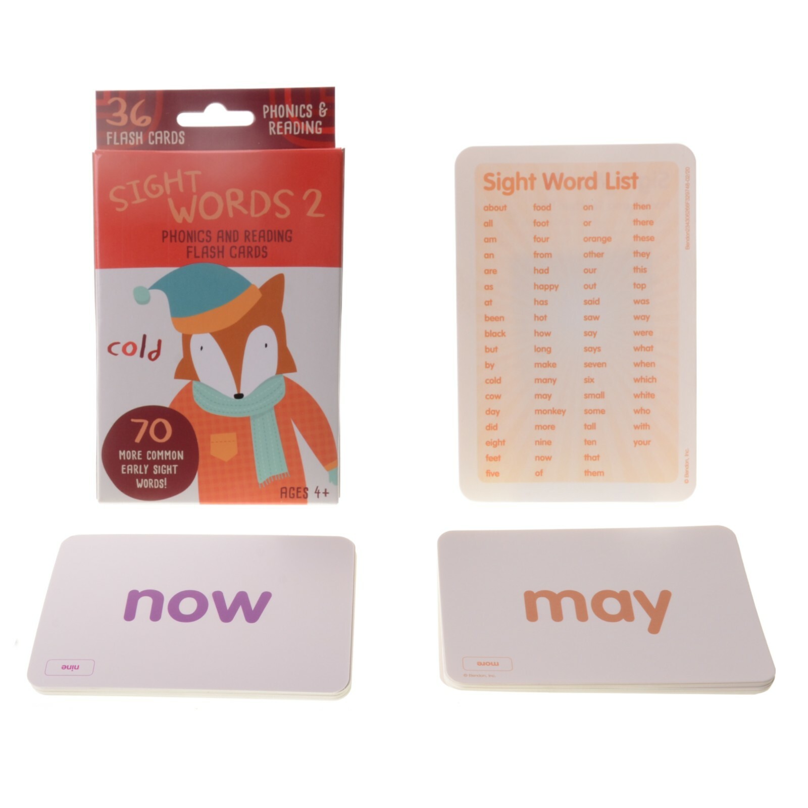 Phonics And Reading Flash Cards By Bendon (Sight Words 2) (Ages 4+)