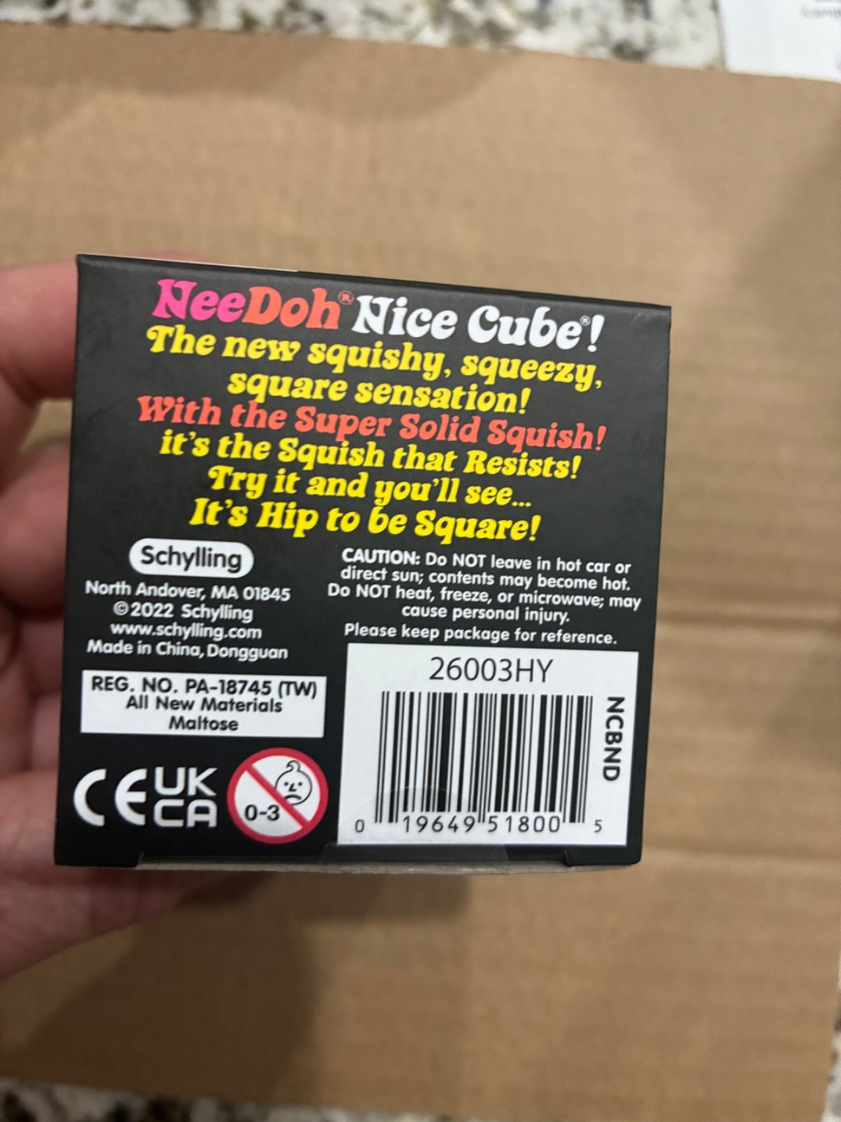 NEW Needoh Nee Doh Nice Cube Super Solid Squish Pink Toy, FAST SHIPPING!