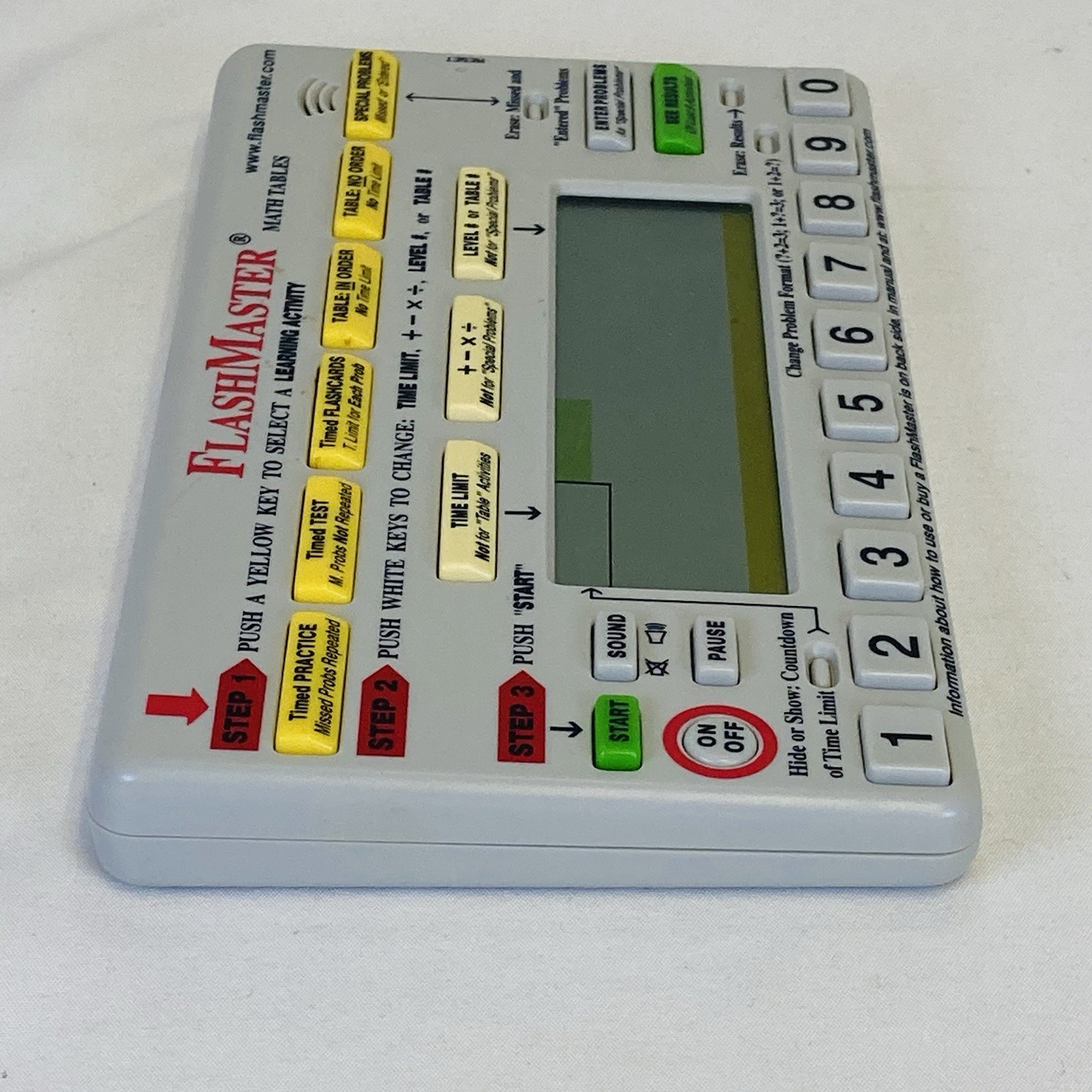 FlashMaster MT1A Electronic Learning Tool Math Tables With Instruction Manual