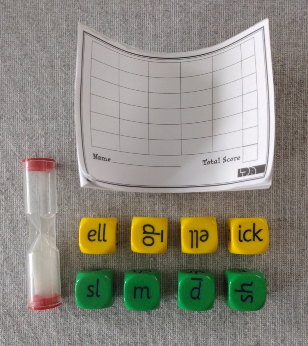 LDA Onset and Rime Word Spelling Phonics Dice Game Homeschool Teach School Game