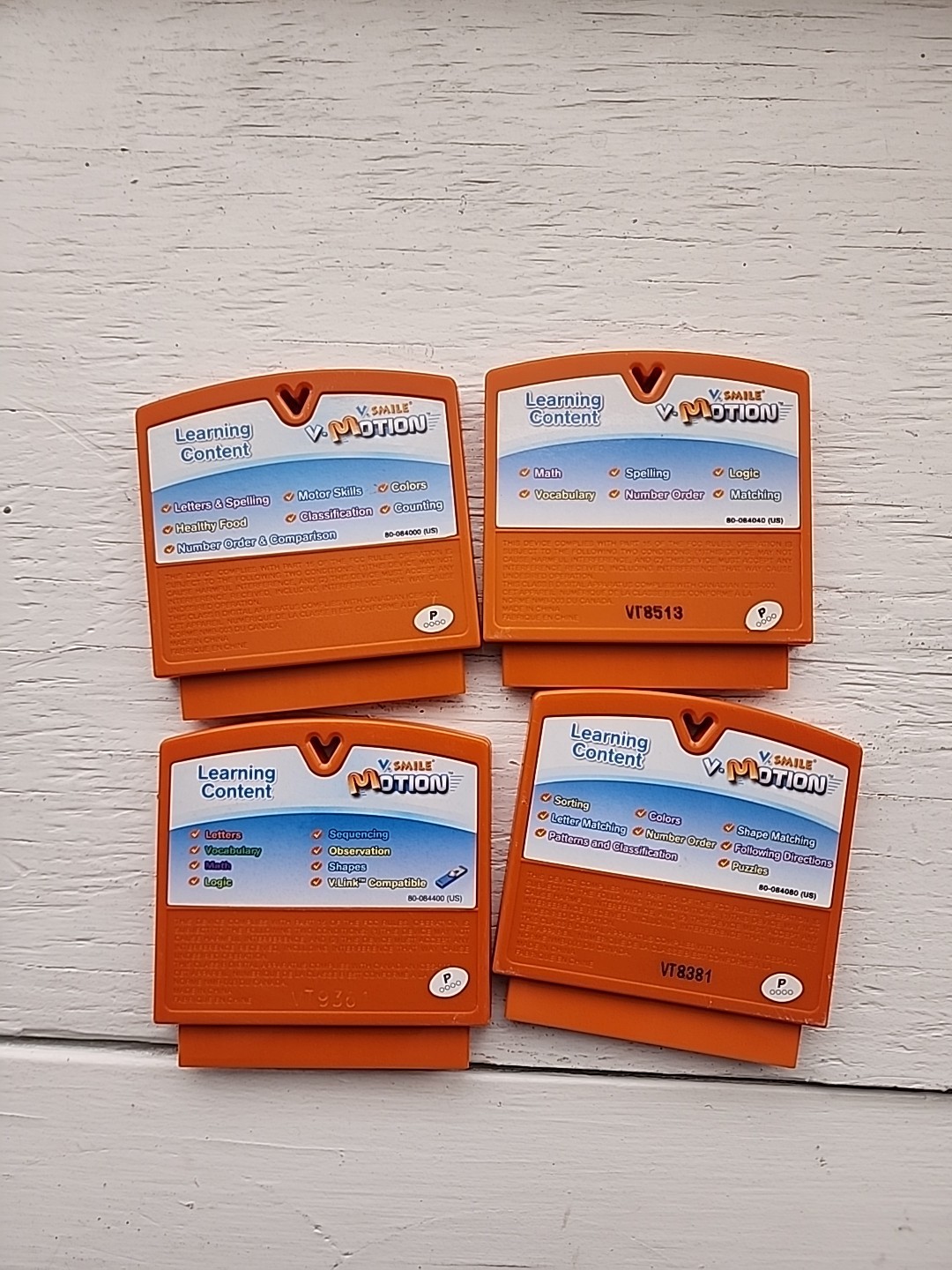 Lot X 4 Vtech V Smile Games V Motion Cartridges Only Wall E Scooby Doo Cars