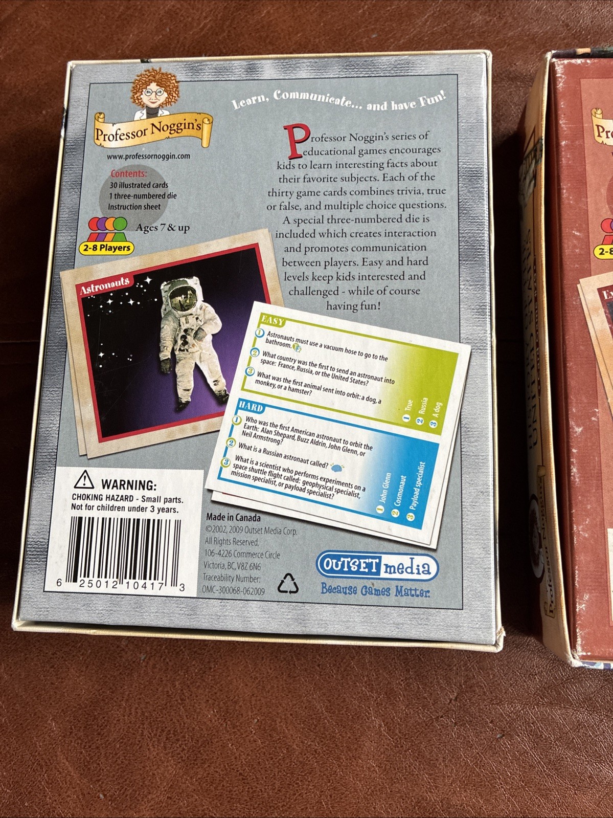 Professor Noggin’s Outer Space & History of the United States Card Game Lot Of 2