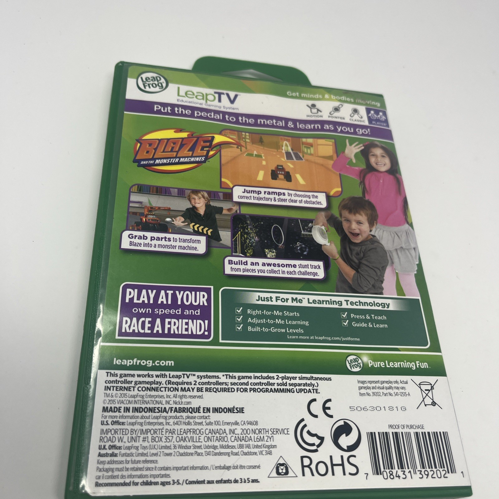 LeapFrog LeapTV Blaze and the Monster Machines Science Educational Game W Manual