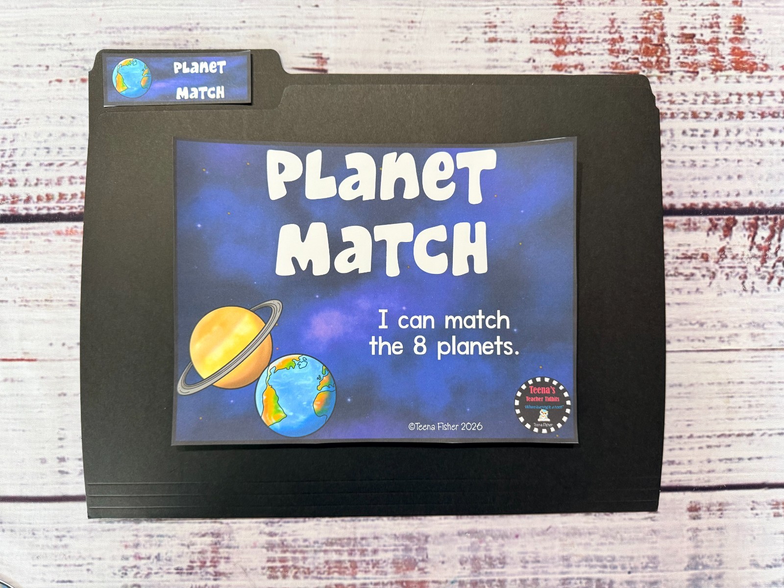 Planet Match Science File Folder Game Kindergarten Autism Special Ed. Preschool