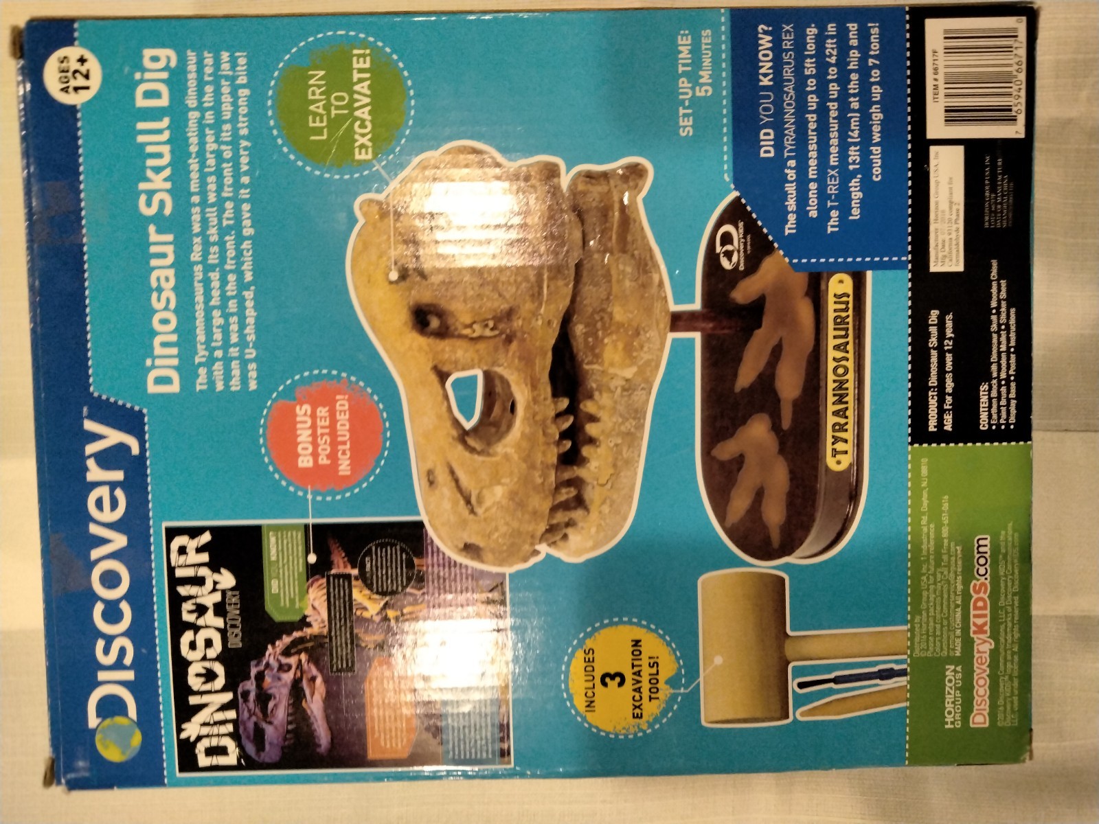 Discovery Dinosaur Skull Dig Tyrannosaurus with Display Stand & Poster