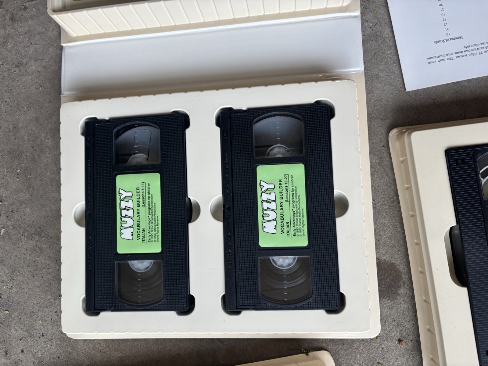 BBC Muzzy Early Advantage Italian Language Learning Program VHS, Tapes Vintage