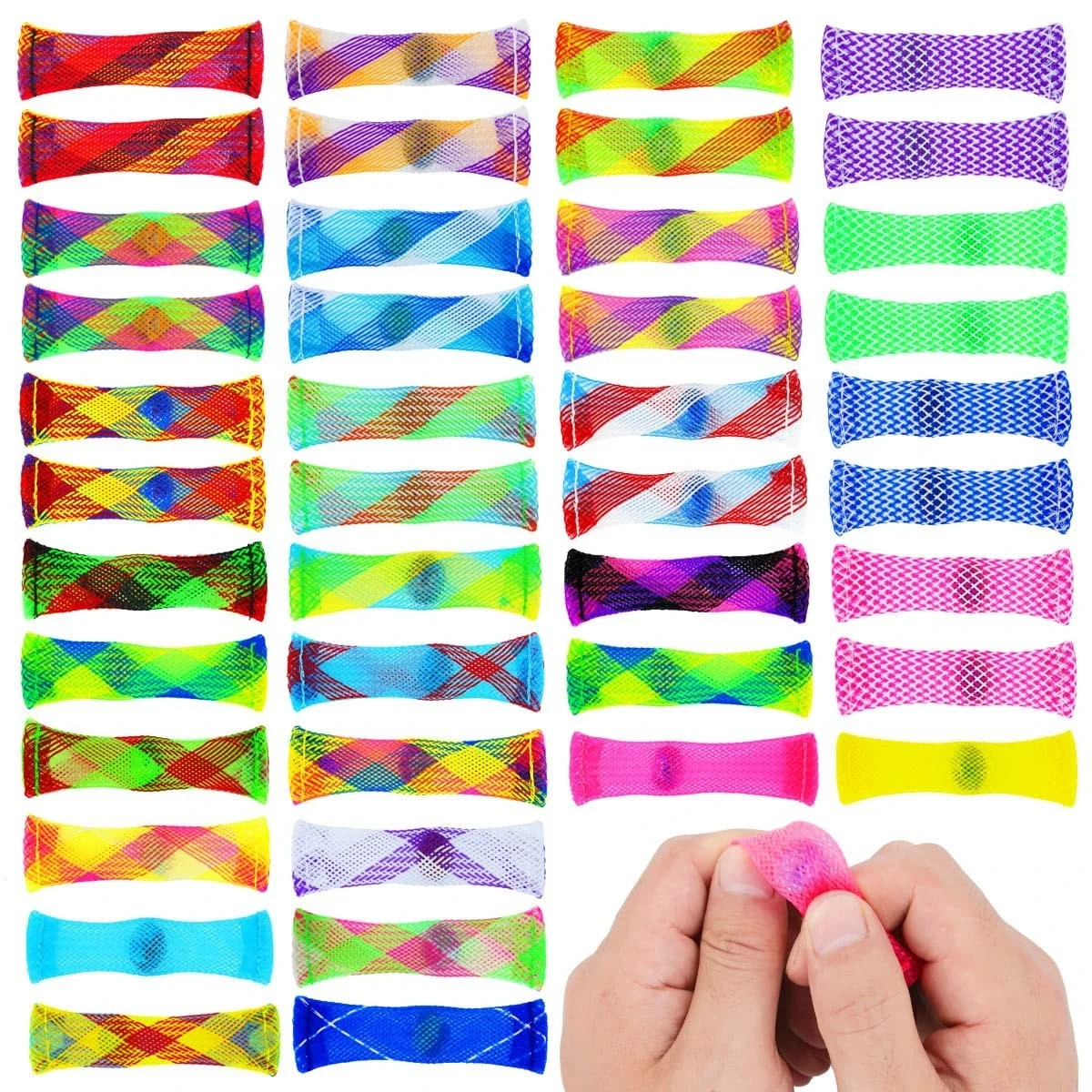 Fidget Toy 42 Pack Mixed Color Marble Mesh 4 inches / 10 cm
