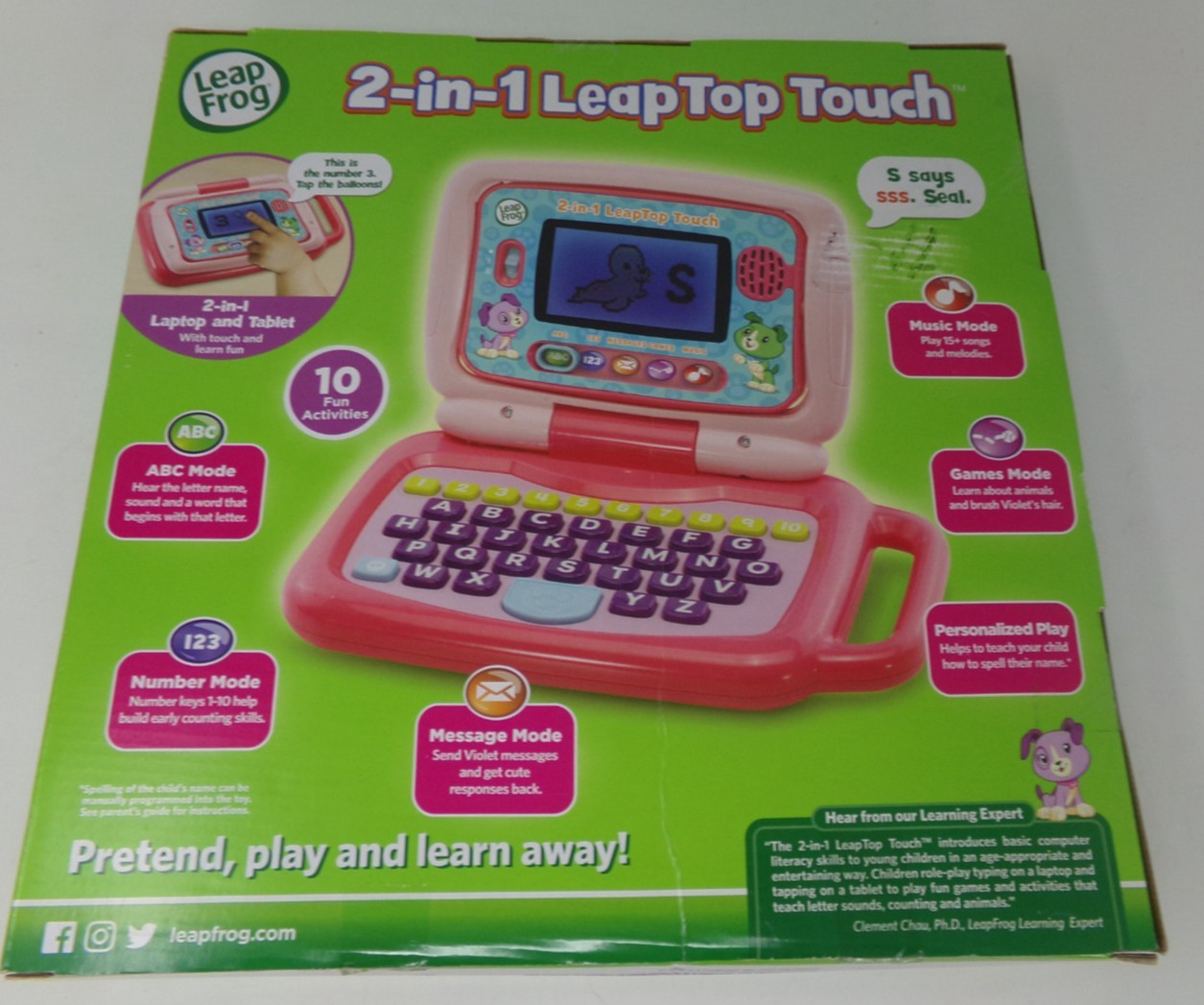 NEW Never Removed from Box 2-in-1 Leap Frog LeapTop Touch Laptop & Tablet pink
