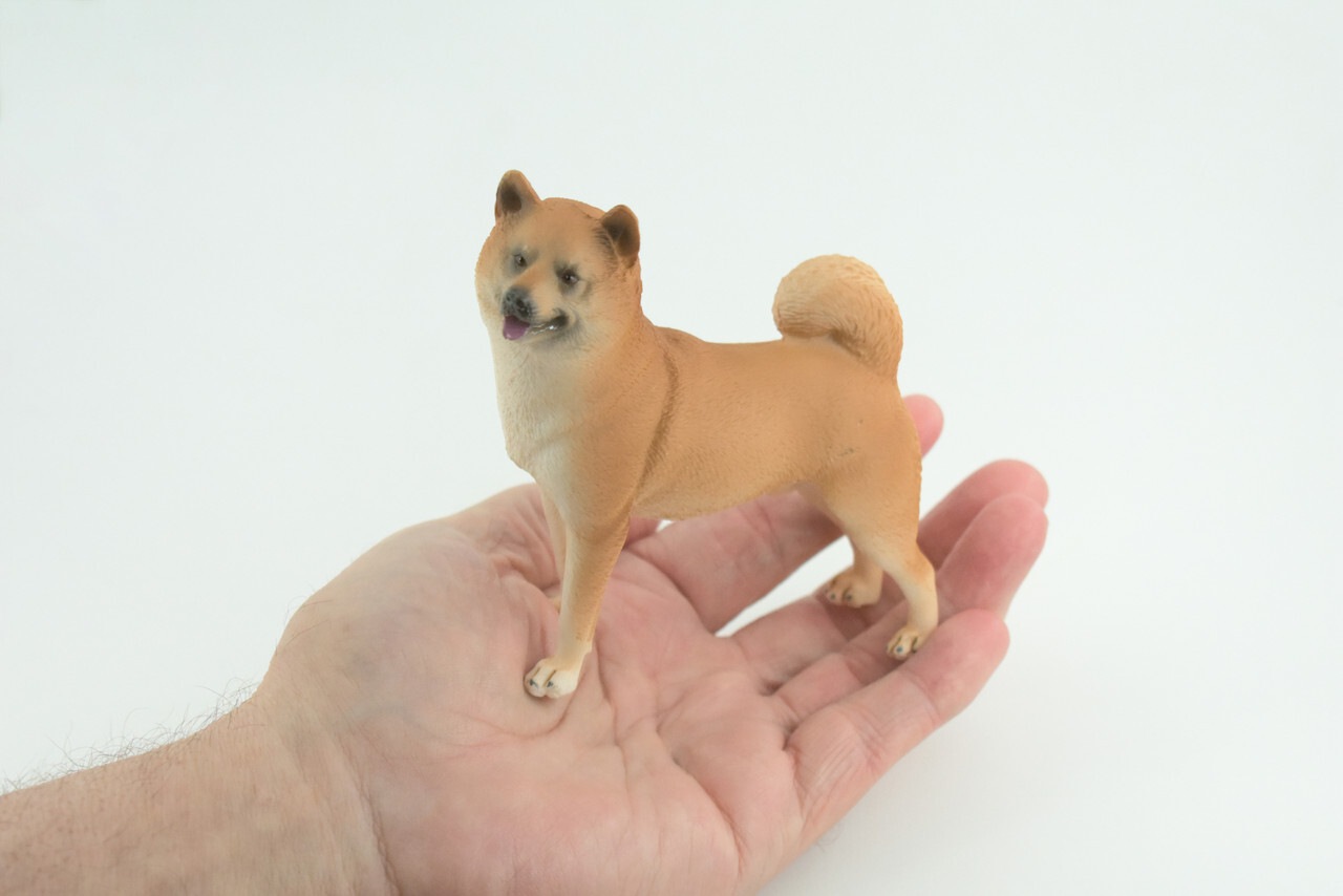 Shiba Inu Dog, Toy, Realistic Hand Painted Rubber Model, 4 Inches CH789 BB186