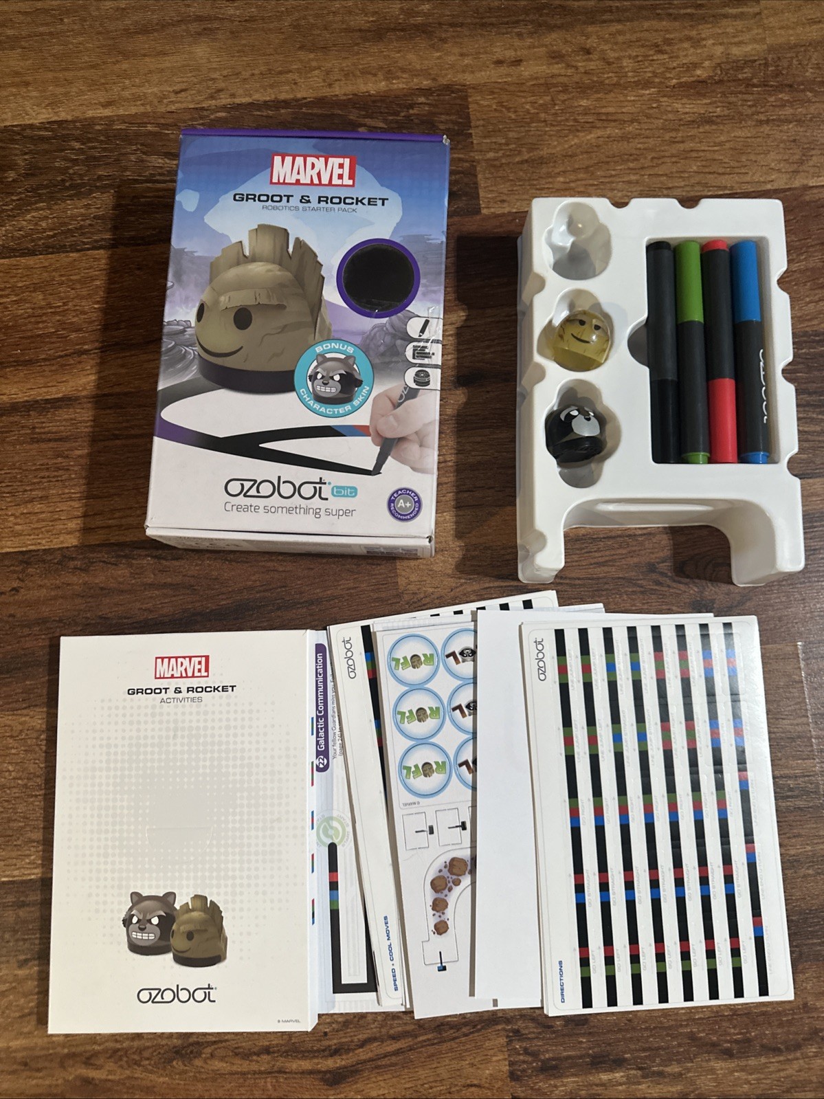 Ozobot Bit Marvel Groot & Rocket Robotics Starter Pack Not Complete