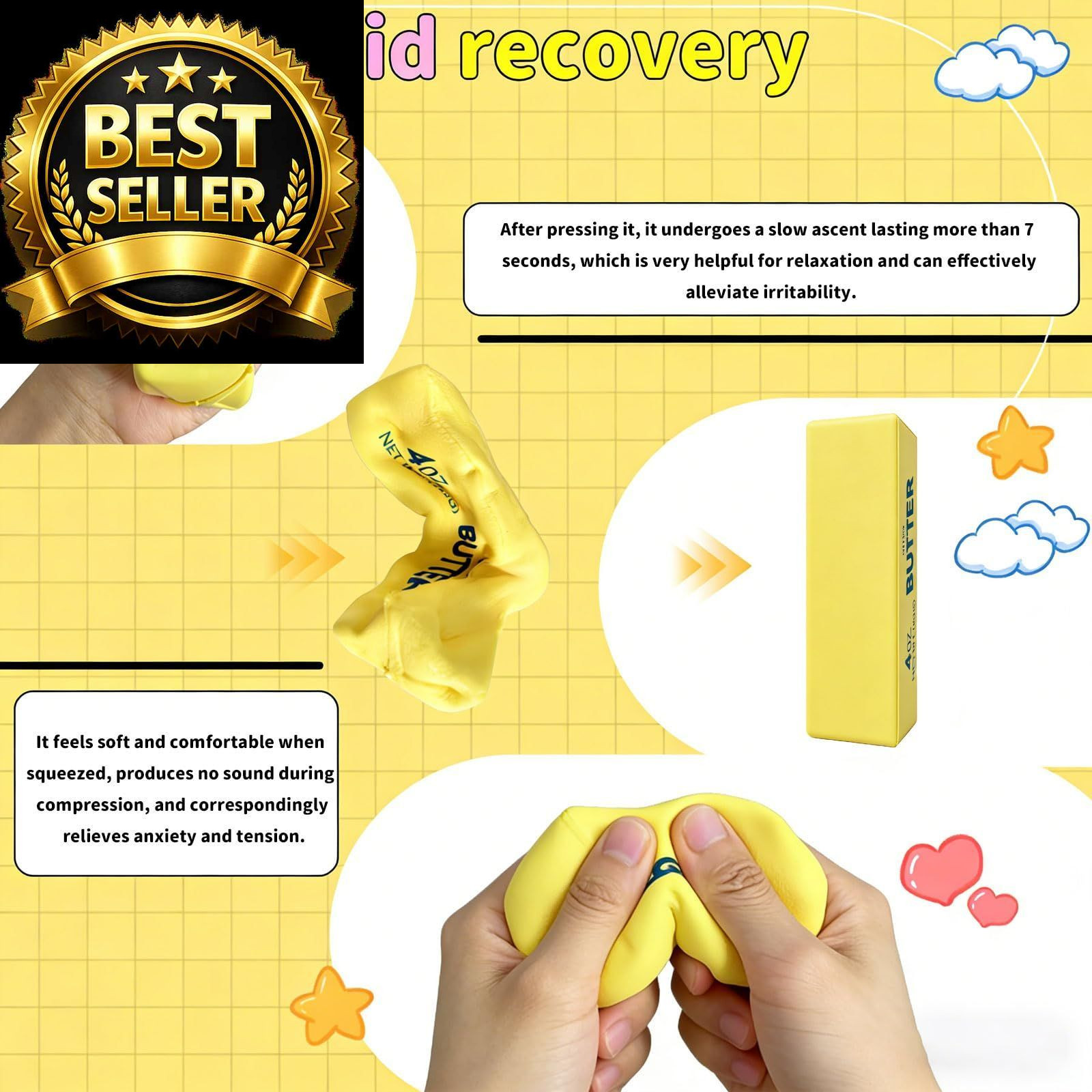 Slow Rebound Cute Butter Squeeze Stress Balls, 2026 New Realistic Soft 2PCS
