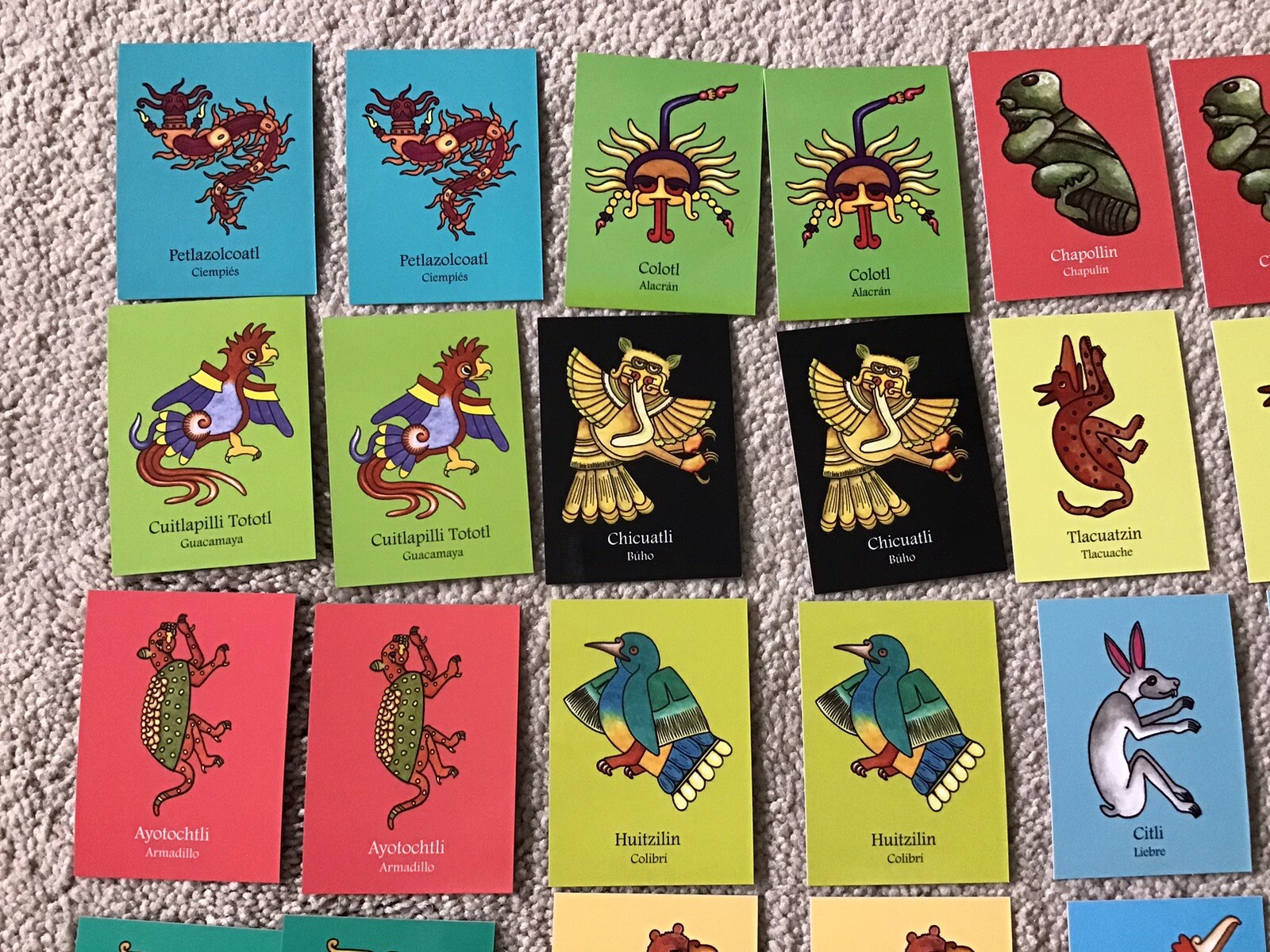 Memorama Animals of Pre-Hispanic Mexico 64 Cards Memory Matching Game in Case