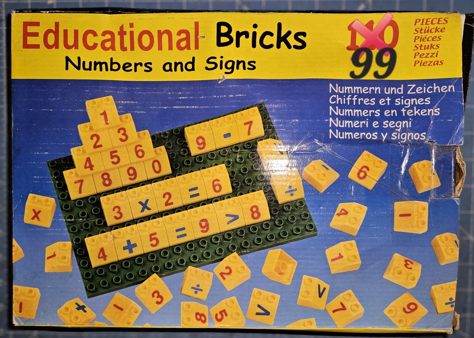 Numbers and Signs~ Educational Bricks~ NINETY~NINE~99~NINETY~NINE ~Pieces Total!