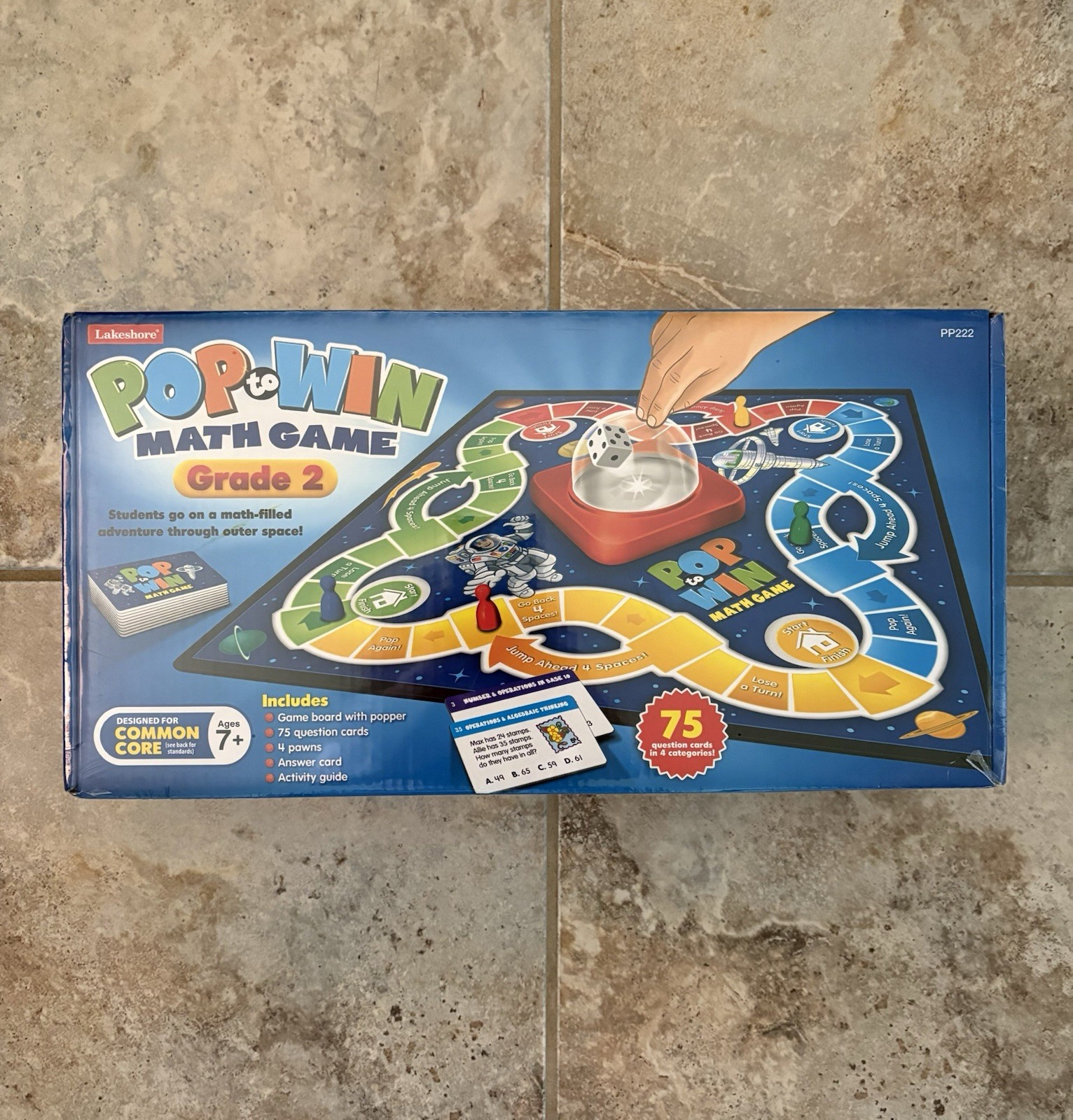 Lakeshore 2nd Grade Pop To Win Math Board Game Ages 7 Up New Common Core Sealed