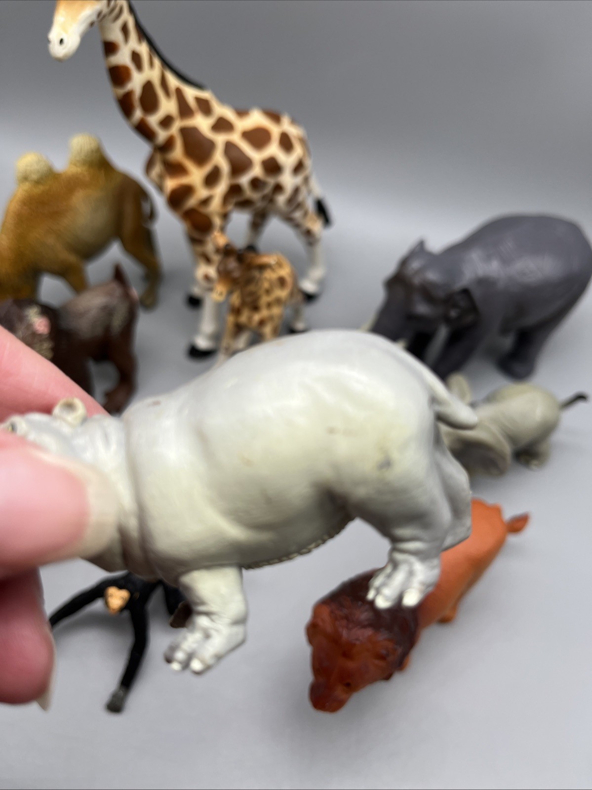 Lot of 10 Safari LTD, 1990s African Animals Plastic Lg Elephant by Terra-Babbet