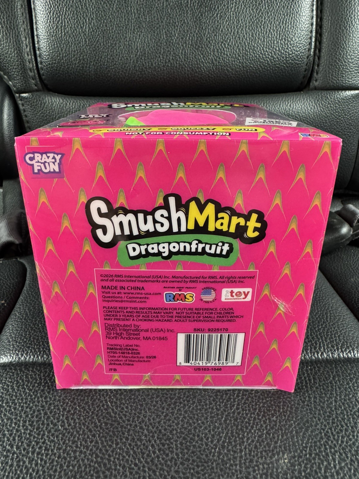 SmushMart Dragonfruit Squishy Tactile Squeeze Toy, Pink/Green