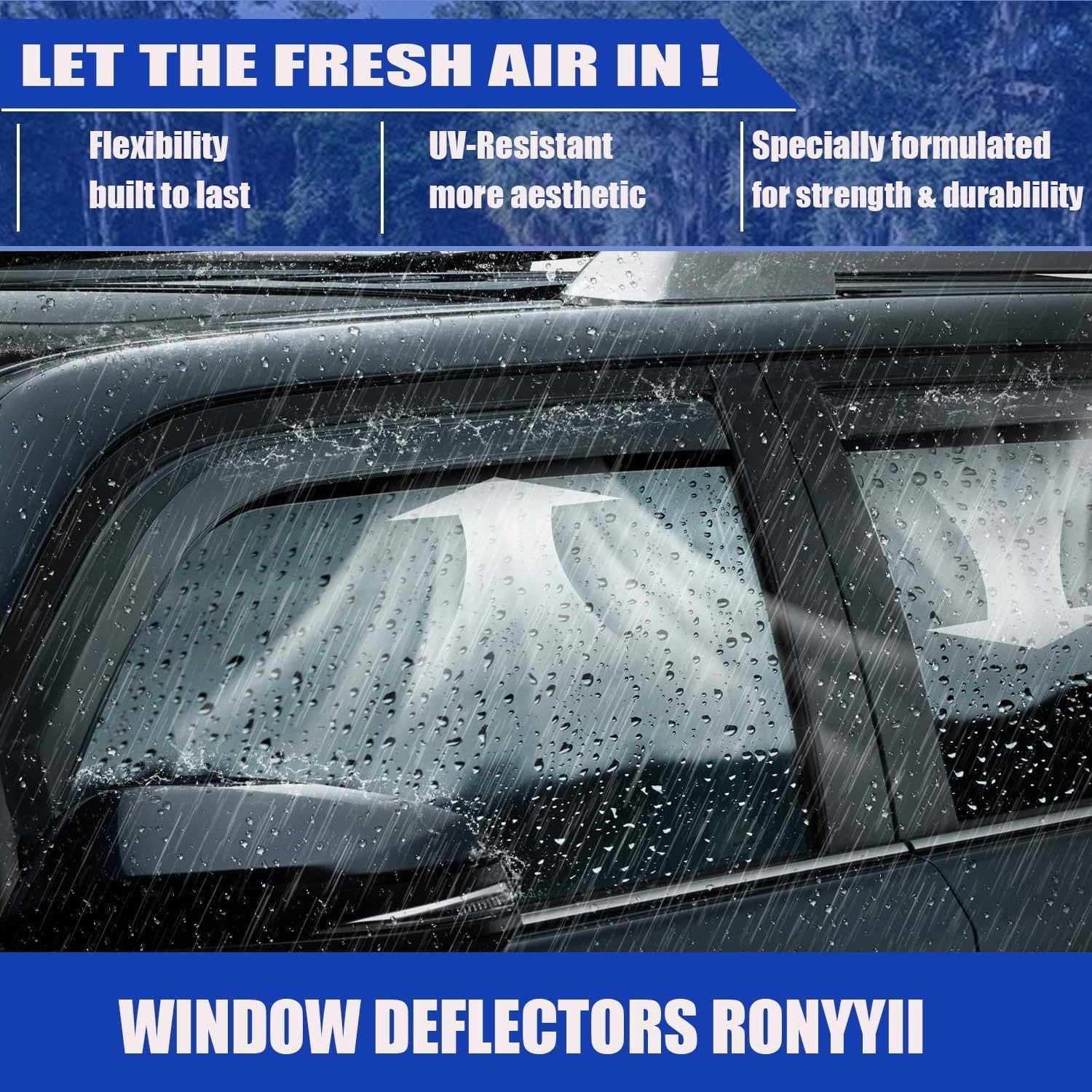 in-Channel Window Rain Guards for Trucks Chevy Silverado/GMC Sierra 1500 2500…