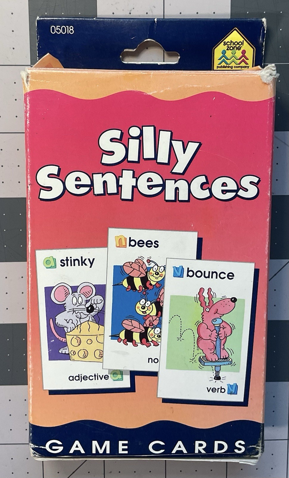 Vintage 1994 Silly Sentences Grammar Learning Card Game School Zone COMPLETE