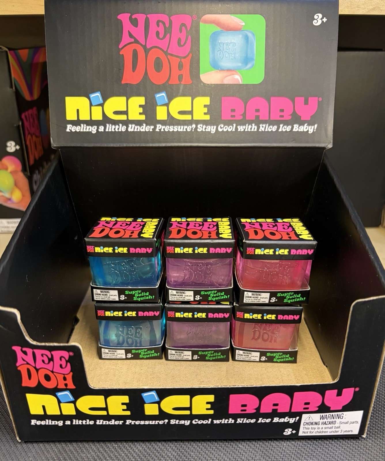 Lot of 3 Needoh NICE ICE BABY mini cube Blue, Pink & Purple- Authentic- NEW- FS