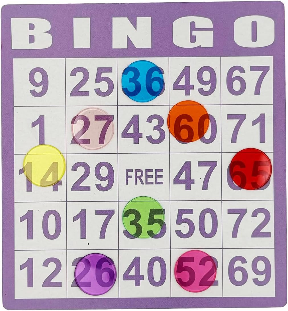 500 Pcs of 3/4 Inch Transparent 8 Color Clear Bingo Counting Chips Plastic Marke