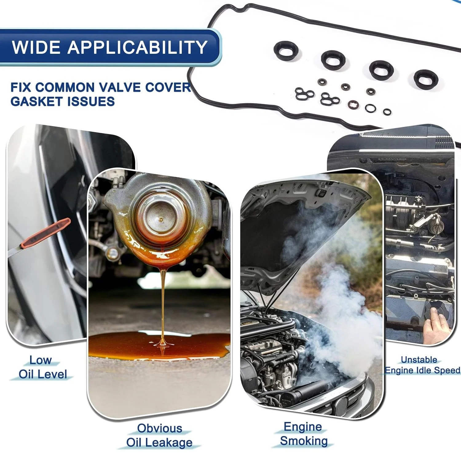 Valve Cover Gasket Compatible with Toyota 2.5L Camry RAV4 Avalon, 2.7L Highlande