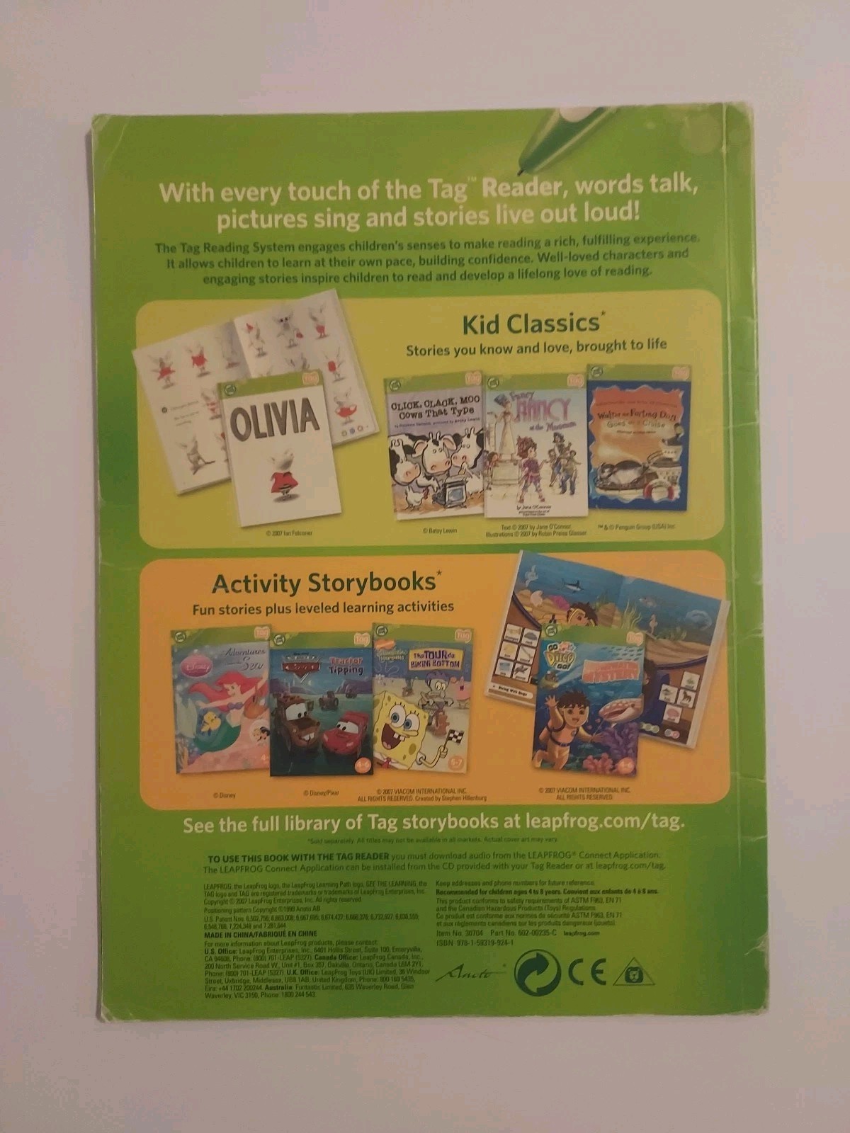 Leap Frog OZZIE and MACK Paperback book (Works on both Tag and Leapreader)