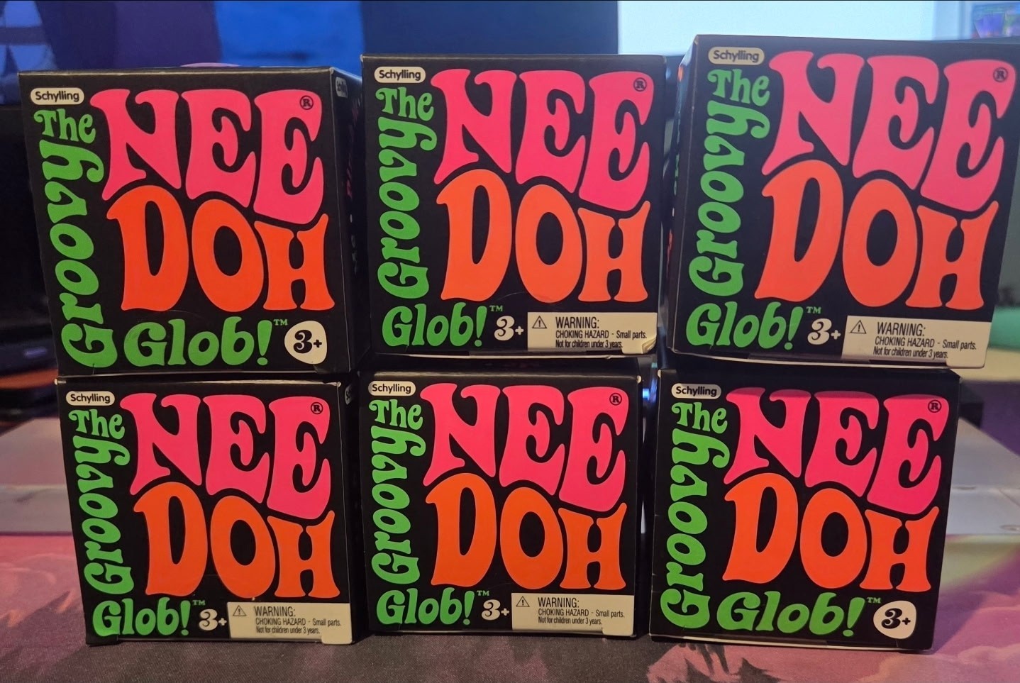 The Groovy Glob Needoh Lot of 6 Colors 1 Green 1 Purple 1 Pink 1 Orange 2 Blue