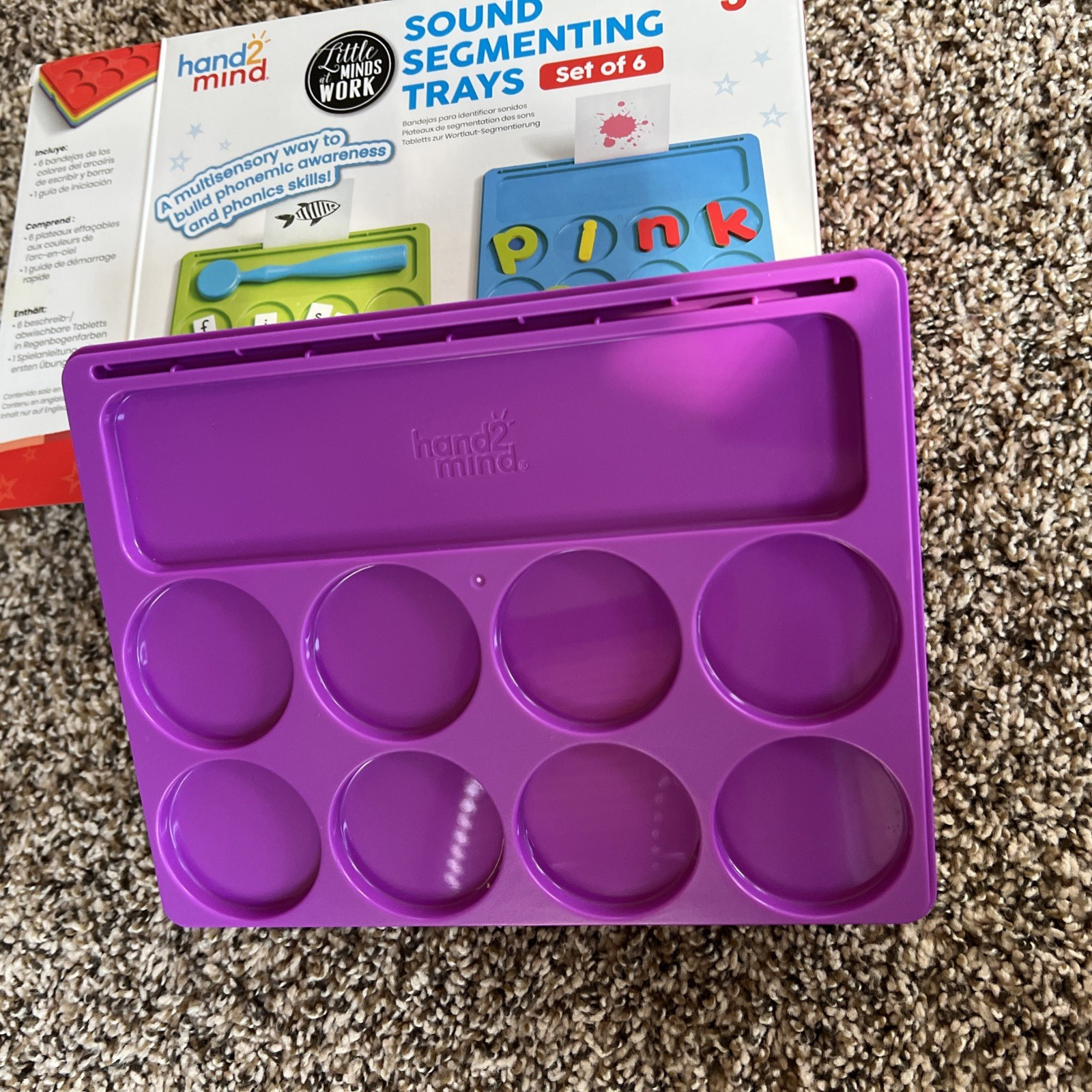 Hand 2 Mind Little Minds at Work Sound Segmenting Trays, Set of 6 NEW
