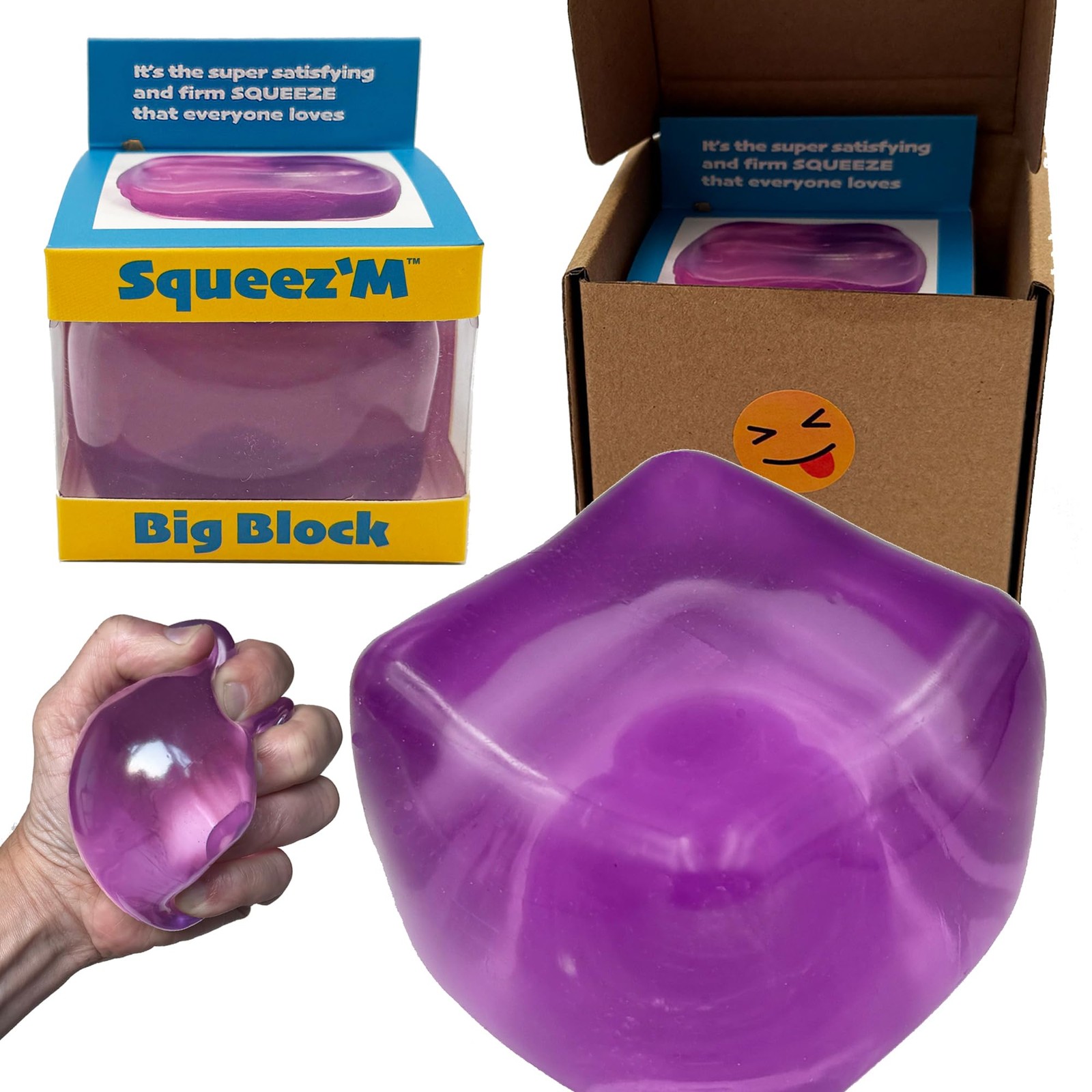 Premium Big Block Squeez’M Cube – 35% Larger Than The Standard Large, Purple
