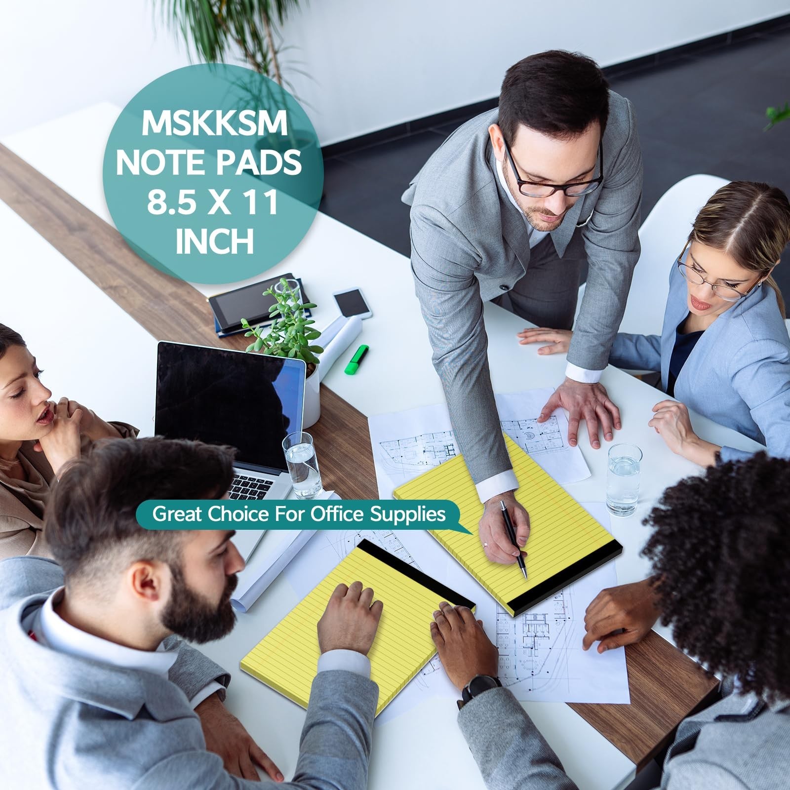 Legal Pads 8.5 x 11, 6 Pack Yellow Note Pads 8.5 x 11 Writing Pads, Wide Rule…
