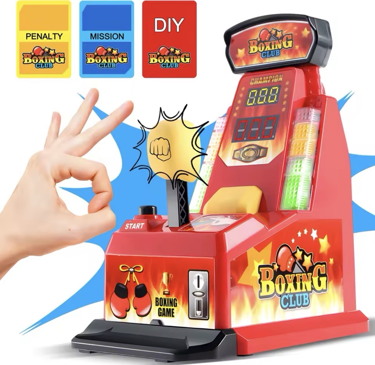 New Mini Boxing Toy Kids Family Game Desktop Integrator Table Finger Force Fun