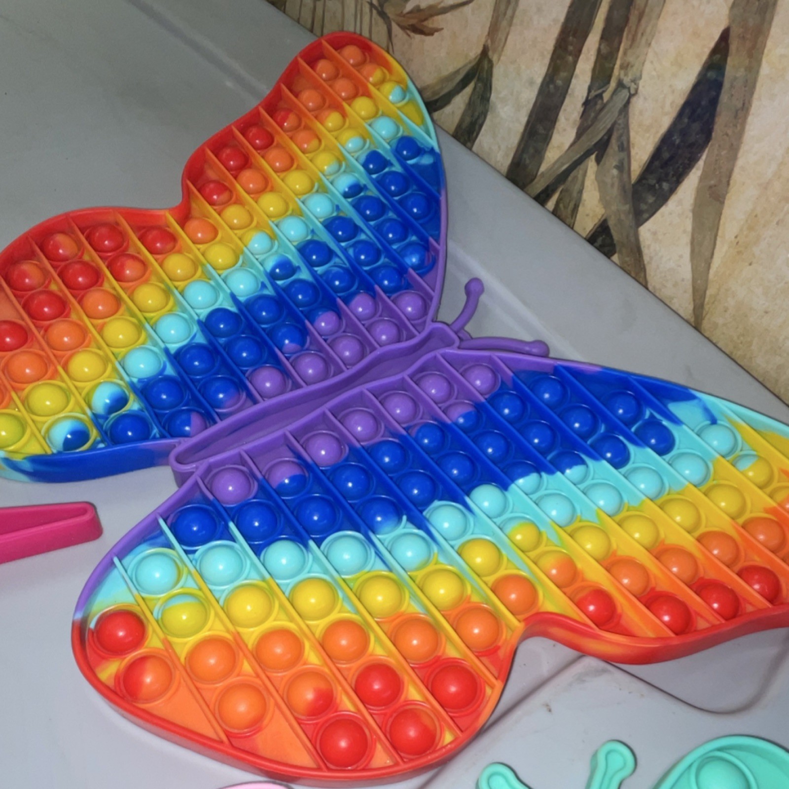 4 Pop It Fidget Tactile Sensory Toy Butterfly Unicorn Multicolor 3-11 Years