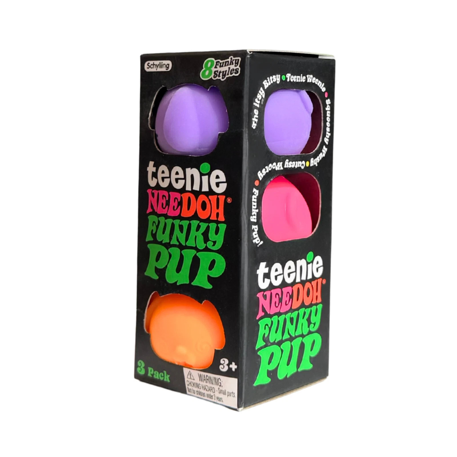Teenie Needoh Funky Pup 3 Pack 100% AUTHENTIC (Colors may vary)