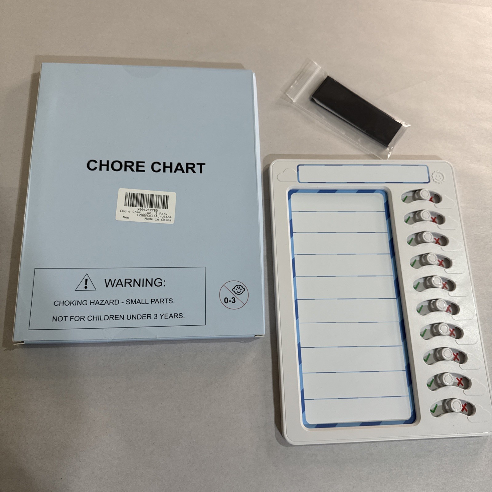 Magnetic Chore Chart w/Eraser for Kids – Daily Routine Visual Schedule Checklist