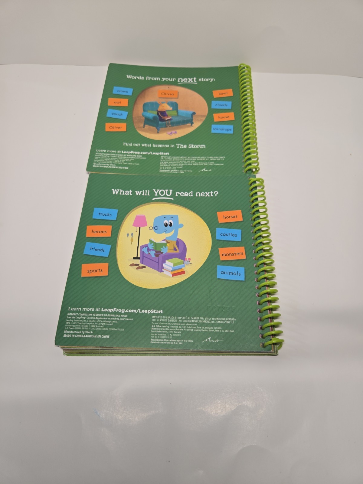 Lot Of Twelve (12) Leap Frog Learn To Read Sprial Books Use