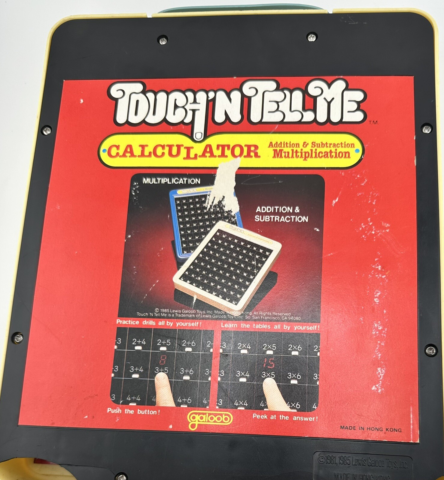 Vtg Touch ‘N Tell Me Math Addition & Subtraction Press and See Board Toy 1985