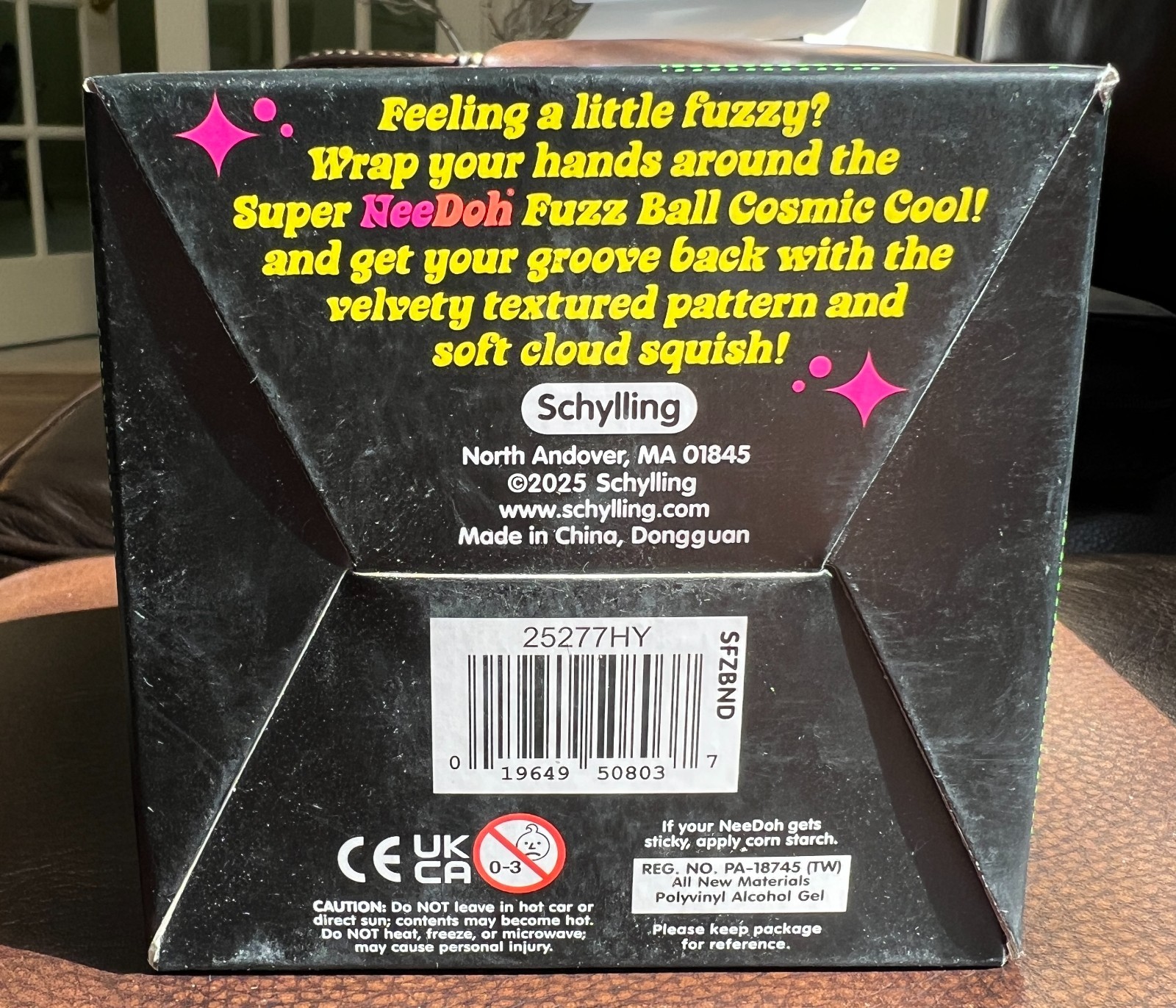 Nee Doh *SUPER* Fuzz Ball The Velvet Squeeze Green Sensory Toy AUTHENTIC