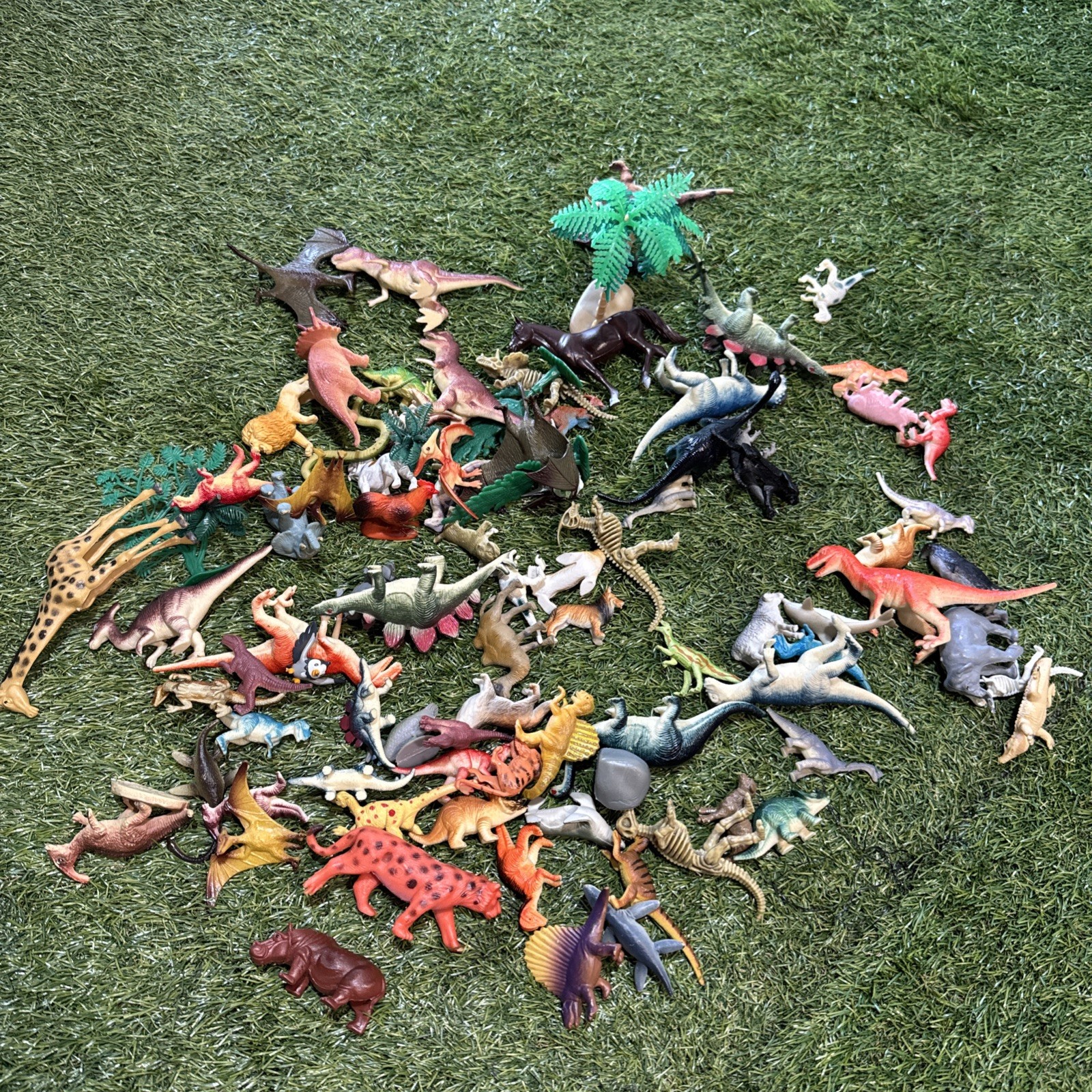 80+ Lot Rubber / Plastic Wild Animals Mini Dinos Farm Ocean Safari Bugs More