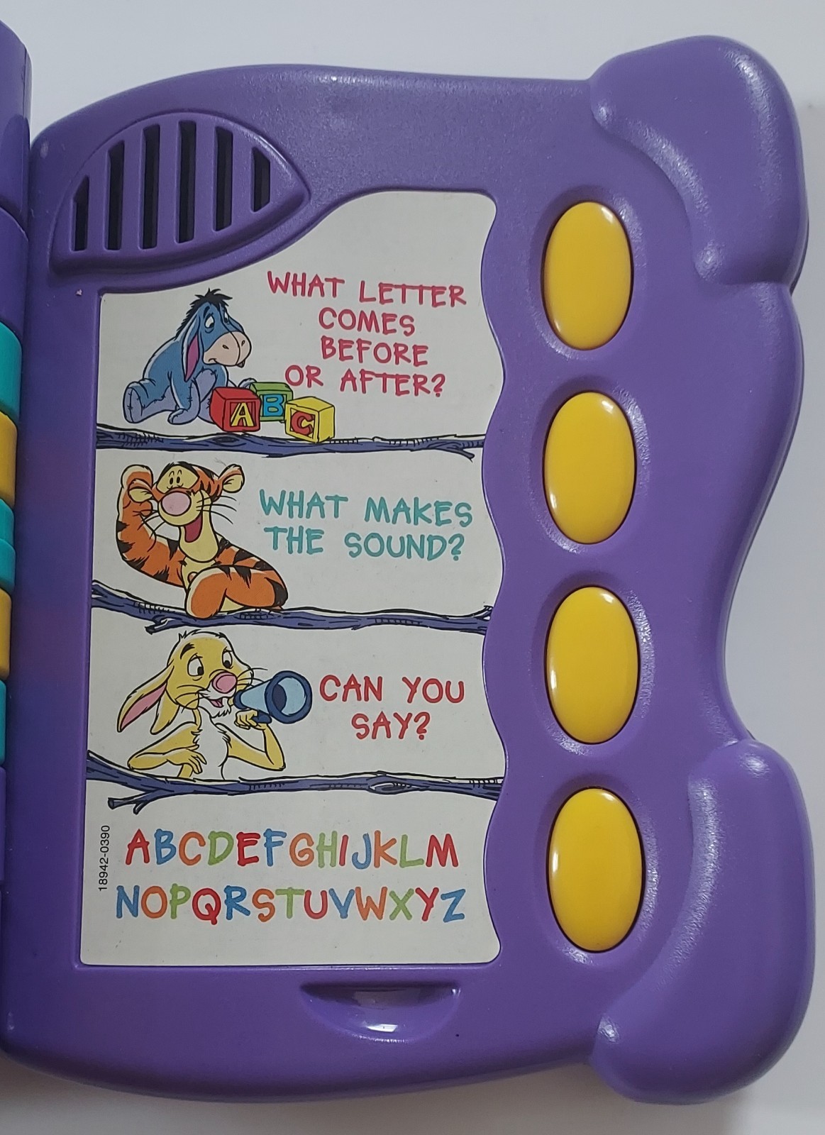 Vintage 1996 Talking Fun ABCs Winnie the Pooh Alphabet Learning Toy Book WORKS