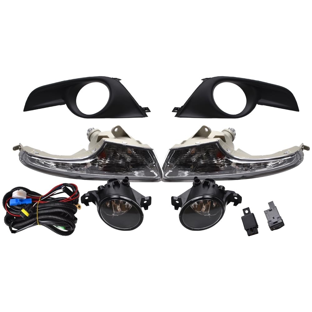 Clear Lens Fog Light Kit & LED Daytime Running Light Kit Fit for 2013-2015 Nissa