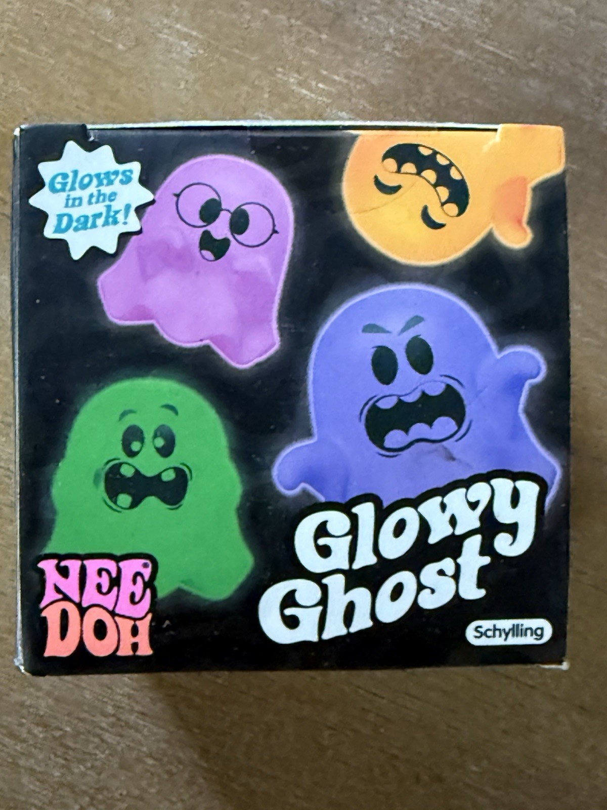 Schylling Nee Doh Glowy Ghost Glow-in-the-Dark Squeeze Toy, Red, Age 3+