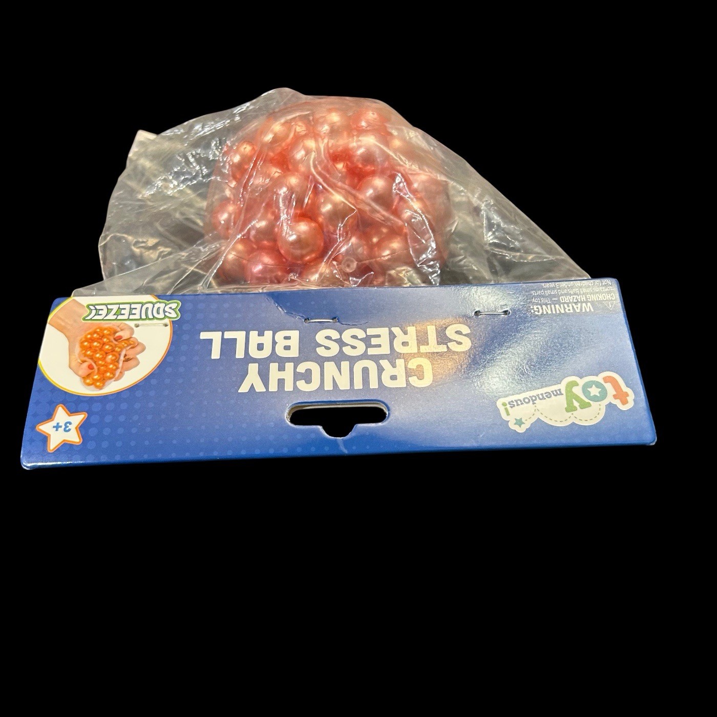 Crunchy Stress Relief Ball Squeeze Squish Sensory Fidget Toy Pink Pearls New
