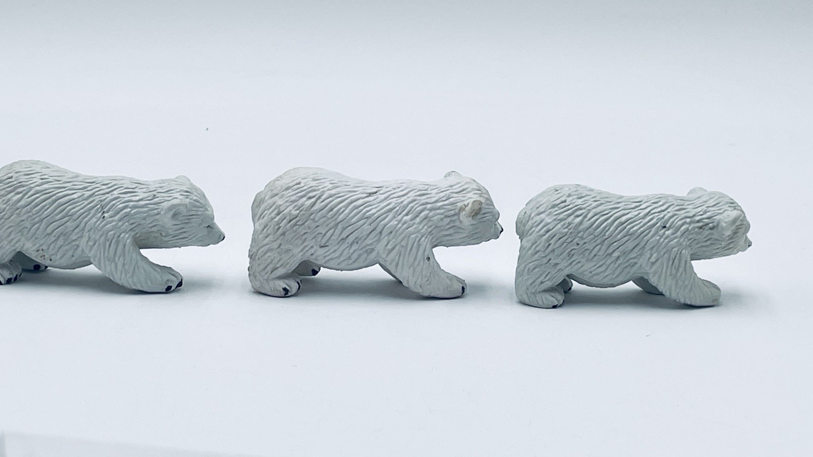 VTG Rubber Hard Plastic POLAR BEAR CUB Toy Figure Zoo Wild Animal Safari LOT – 3
