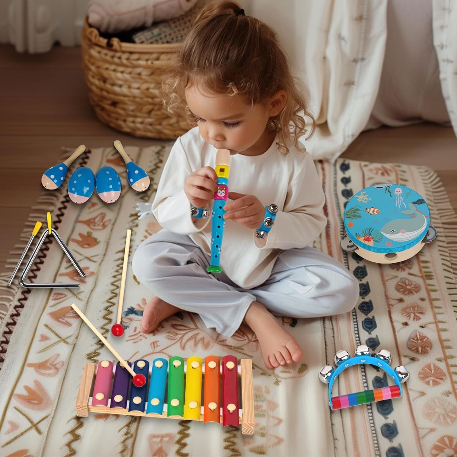 Montessori Wooden Percussion Instruments Set for Toddlers – Educational Fun!