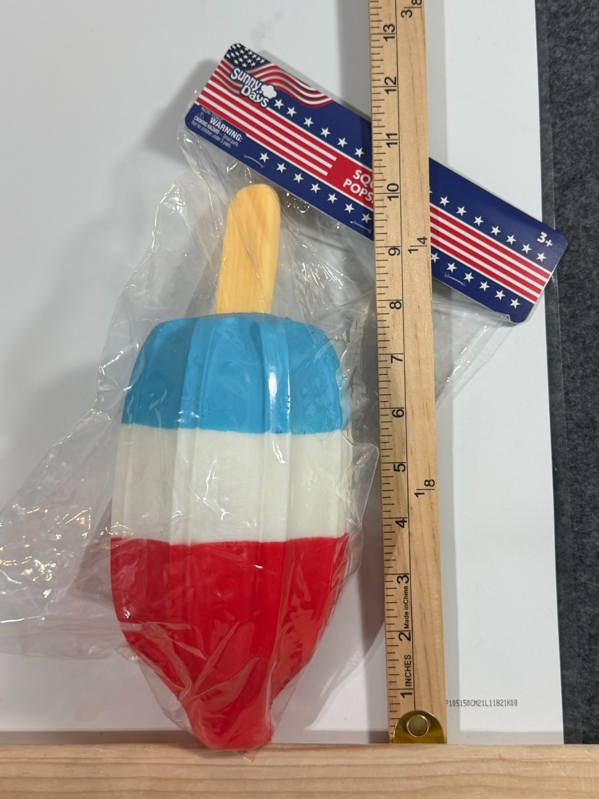 Sunny Days Jumbo Squishy Rocket Bomb Pop Popsicle Squeeezy Red White Blue NEW!